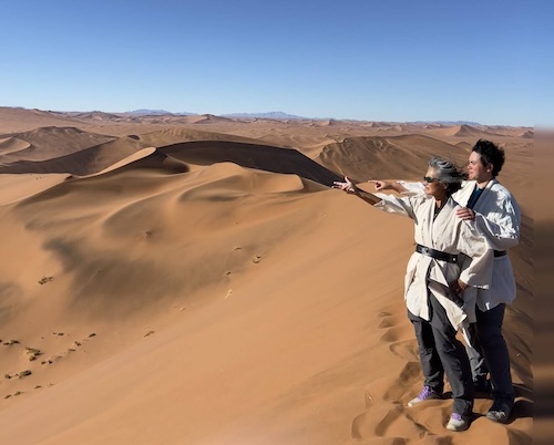 Running around Africa in Jedi robes together.