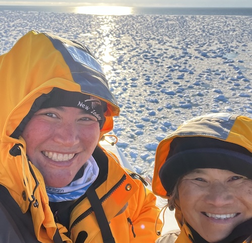 Sailing up to the northern pack ice and briefly being the northernmost ship in the world.