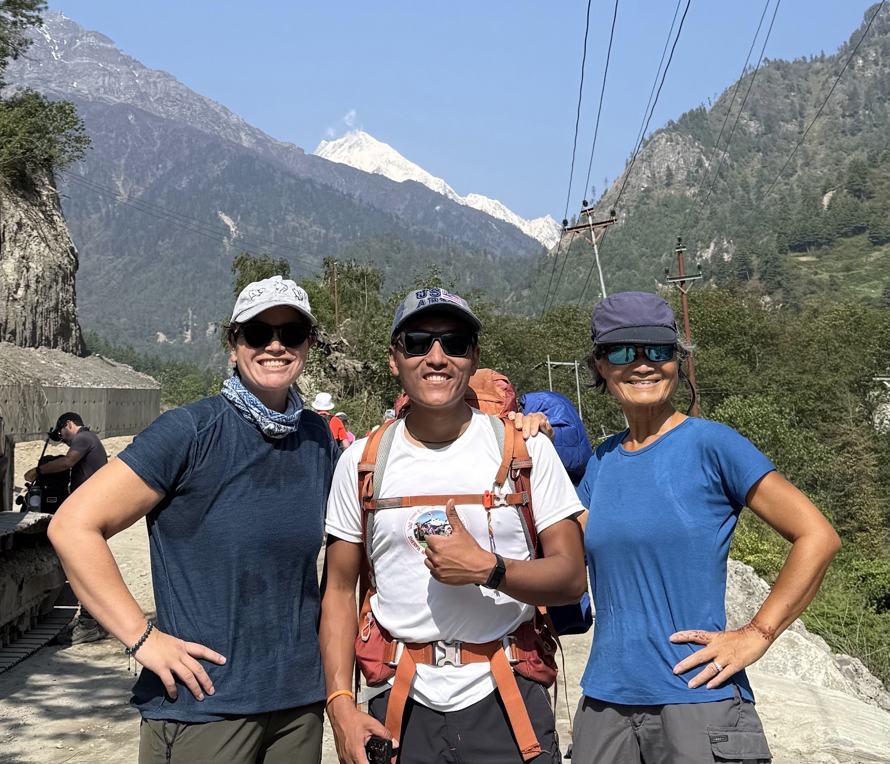 Mei-Mei, Regan, and Ngima on the Annapurna Circuit
