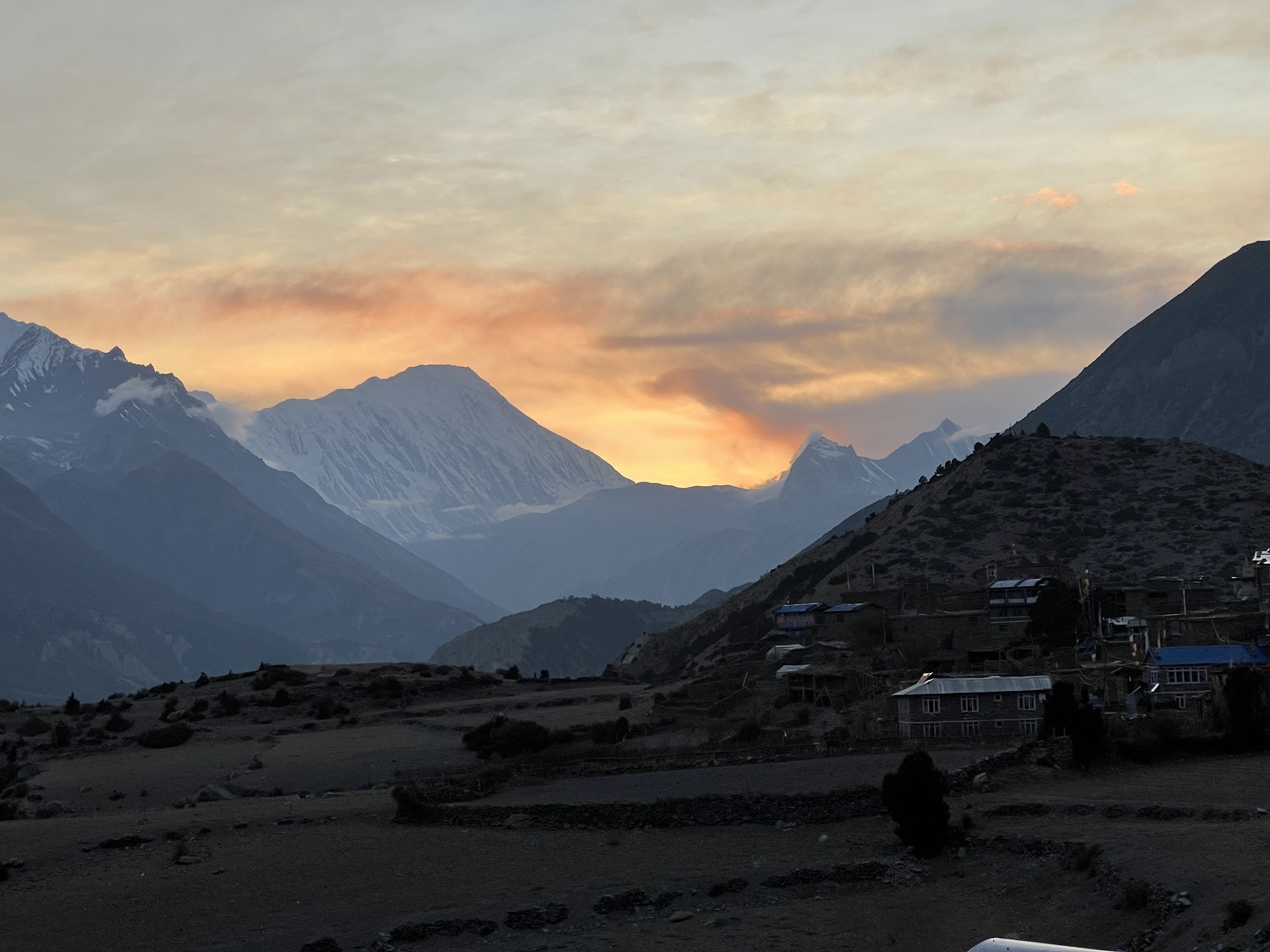 Sunset on the Annapurna Circuit